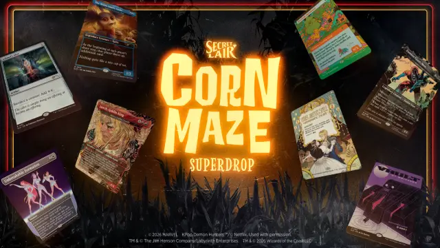 MTG Corn Maze Secret Lair Superdrop Brings Jim Henson's Labyrinth, KPop Demon Hunters, and Marvel Zombies to Magic