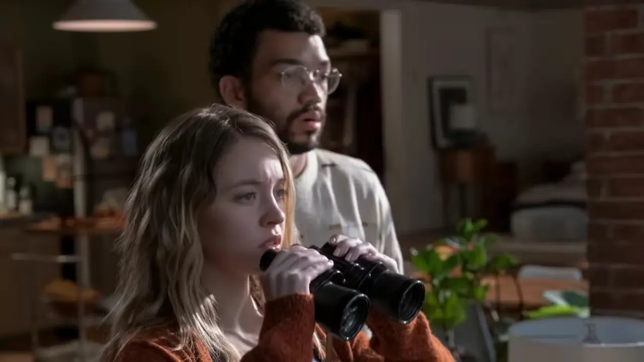 Sydney Sweeney and Justice Smith in The Voyeurs.
