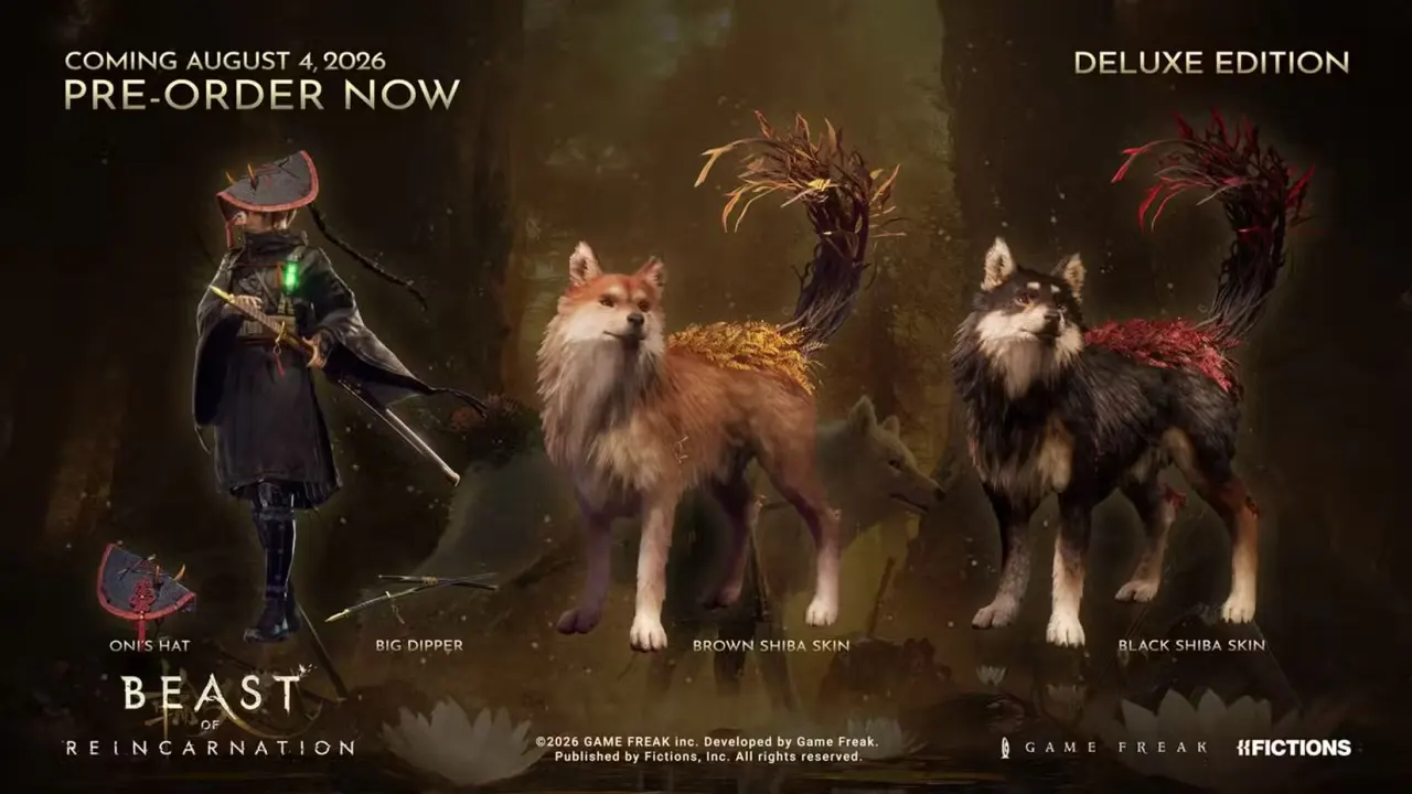 The official Beast of Reincarnation art showing the deluxe edition preordering rewards 