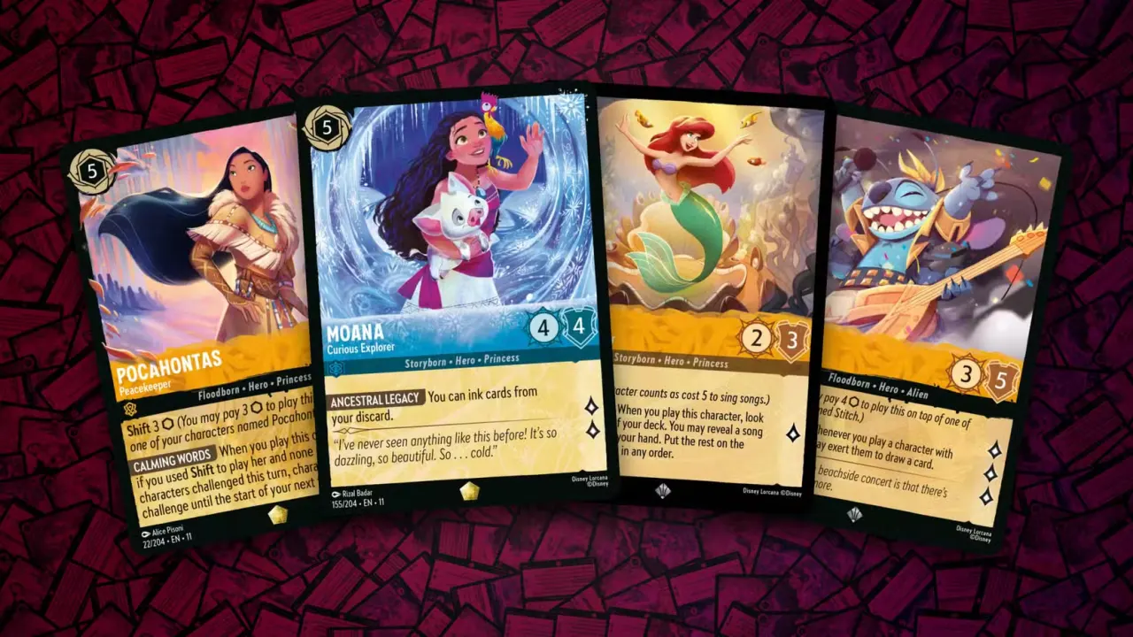 Moana + Ariel + Pocahontas + Stitch [4 cards 1rr9cwv]
