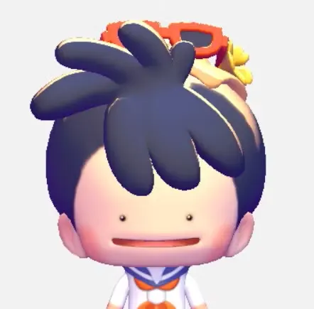 A Ditto with Trace's hairstyle in Pokopia