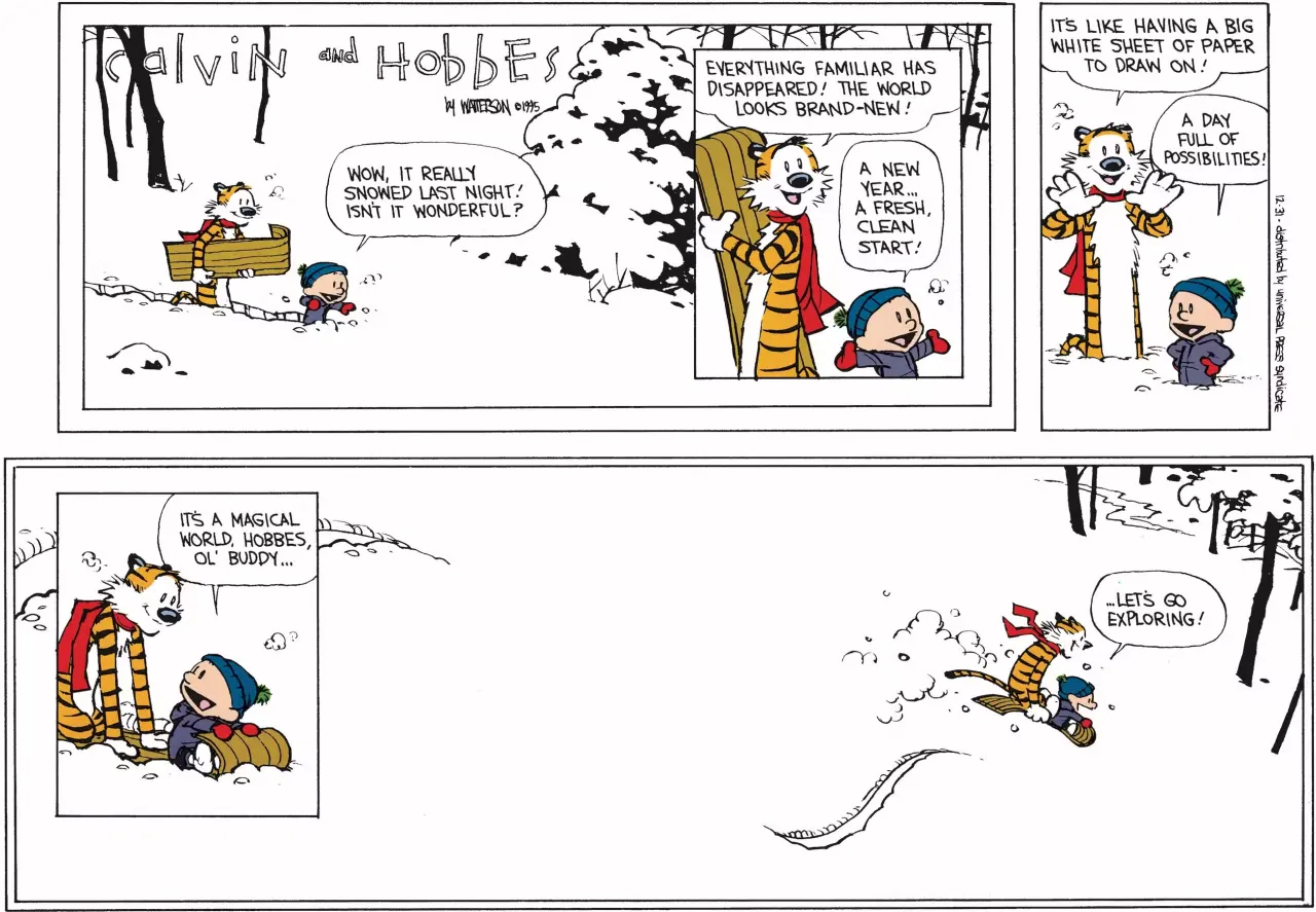 calvin and hobbes final comic strip