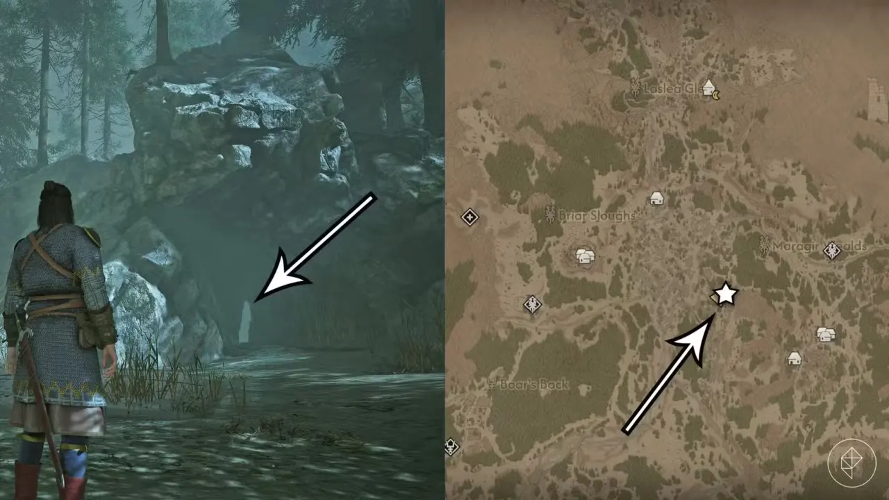 The moult of a large lizard's location in The Blood of Dawnwalker.
