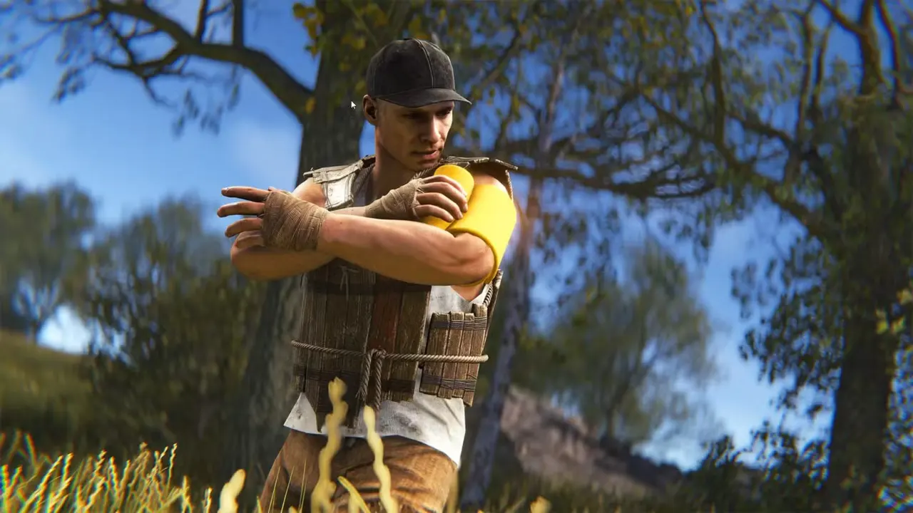 player applying honey bandage