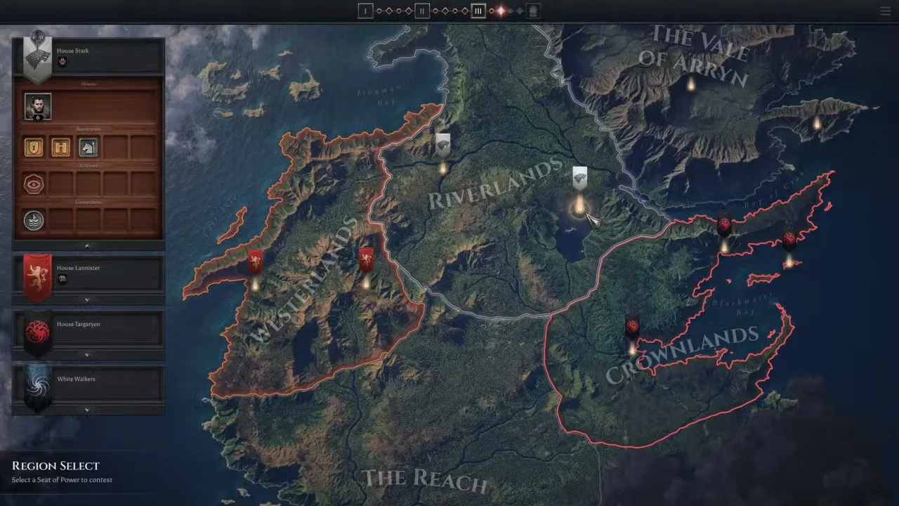 War for Westeros map