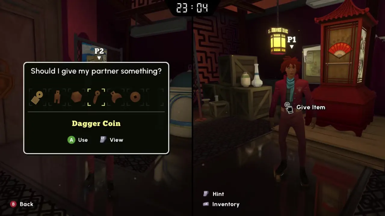 A player gives another player an item in Escape Academy 2: Back 2 School.