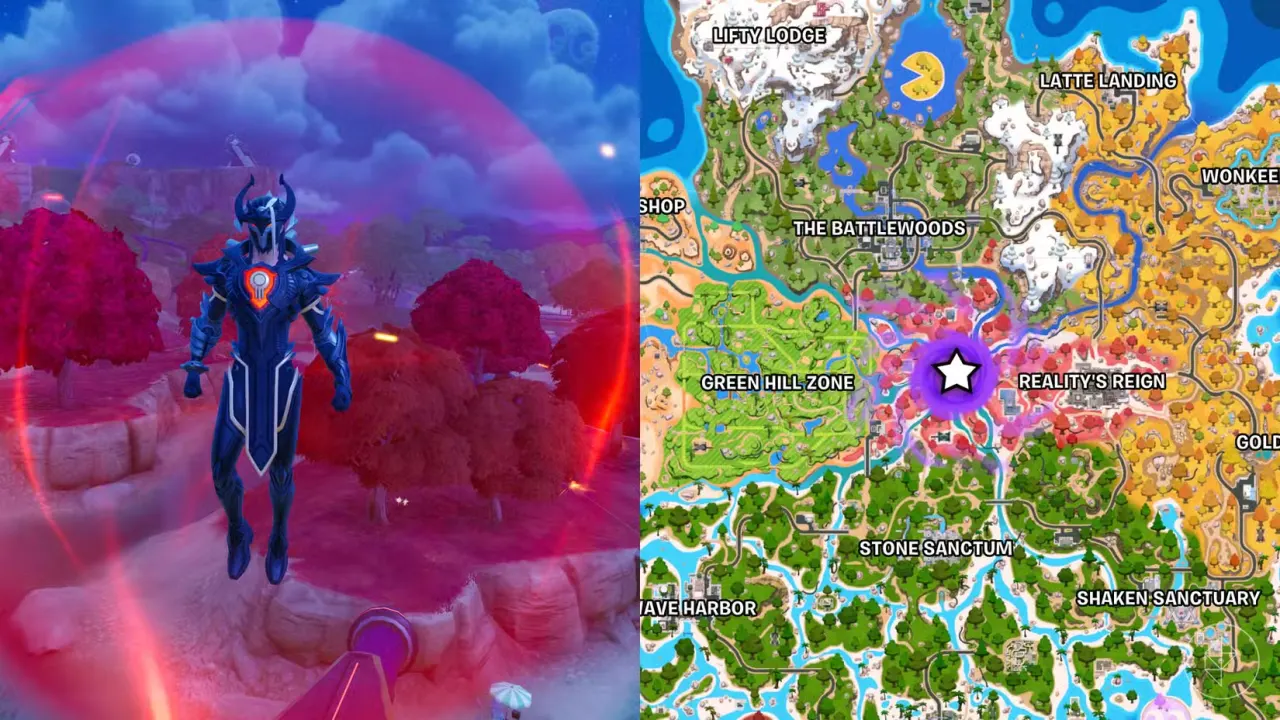 Geno's location marked on the Fortnite map.
